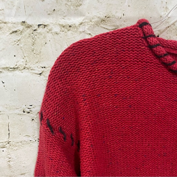 Northern Isles Red Reindeer Knit Wool Blend Christmas Winter Sweater - Picture 3 of 6